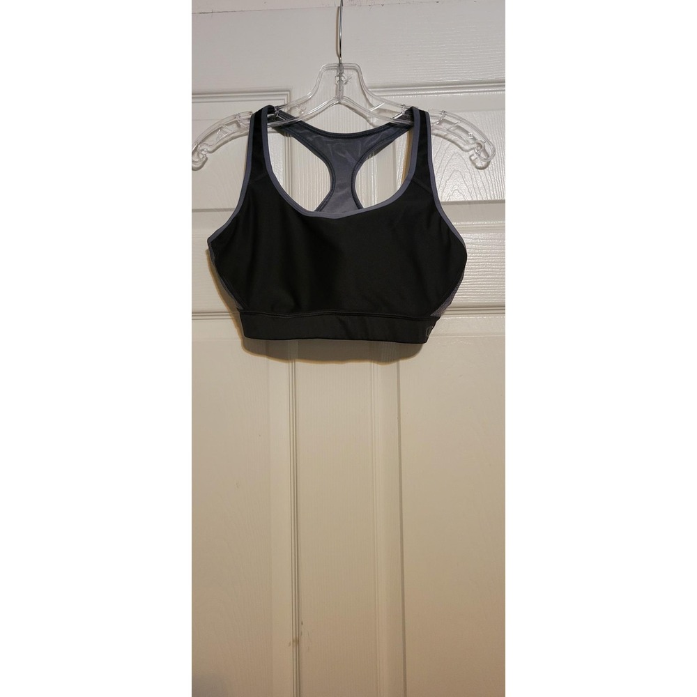 Champion Womens Black Gray Mesh Racerback Sports‎ Bra Size L B7917 WDY